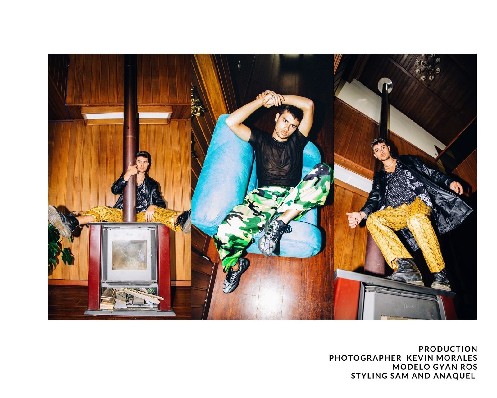 Modelo usando piezas vintage curadas por Anaquel en sesión editorial